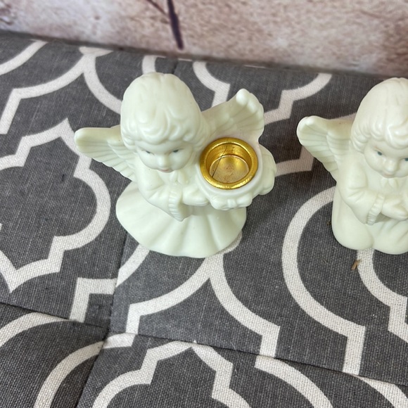 Set of Four Robel Ball Mini Angel Candlesticks - Picture 3 of 11